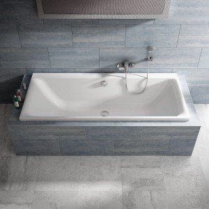 Weiße Ideal Standard Connect Air Duo-Badewanne, 180x80 cm, aus Sanitär-Acryl.