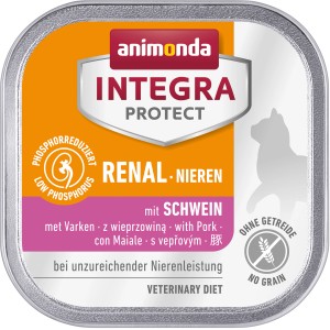 Integra Protect Spezialfutter Niere Schwein, getreidefreies Katzenfutter für Nierenerkrankungen.