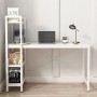 Weißer Rebiko Computertisch im Loft-Stil mit Regal für Büro oder Gaming.