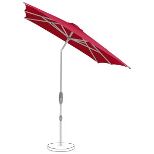 Suncomfort Marktschirm, 200 cm, Rot/Weinrot, mit Kurbel und Neigungsfunktion.