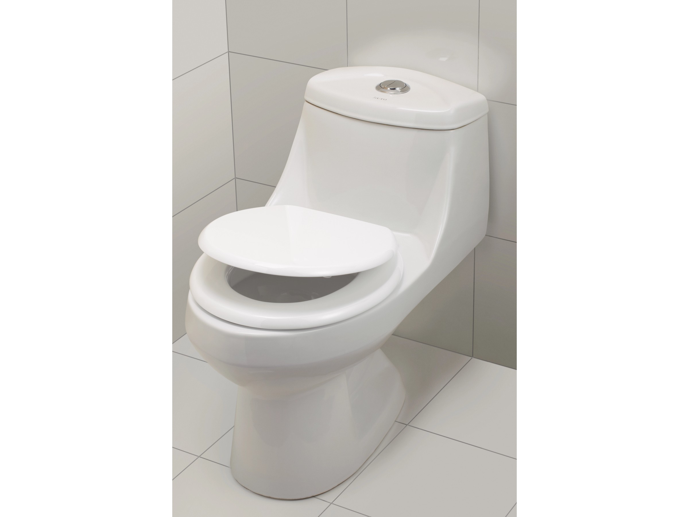 WC-Sitz Kompatibel Mit Bit Cesame – Holzbeschichtet, Weiß, Hochglanz, Mit Verstellbaren Scharnieren – Von HYDRO HOME