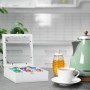 Relaxdays Teebox MDF Kunststoff Weiß 7 Fächer 8 cm x 25 cm x 25,5 cm 0,9 kg_2