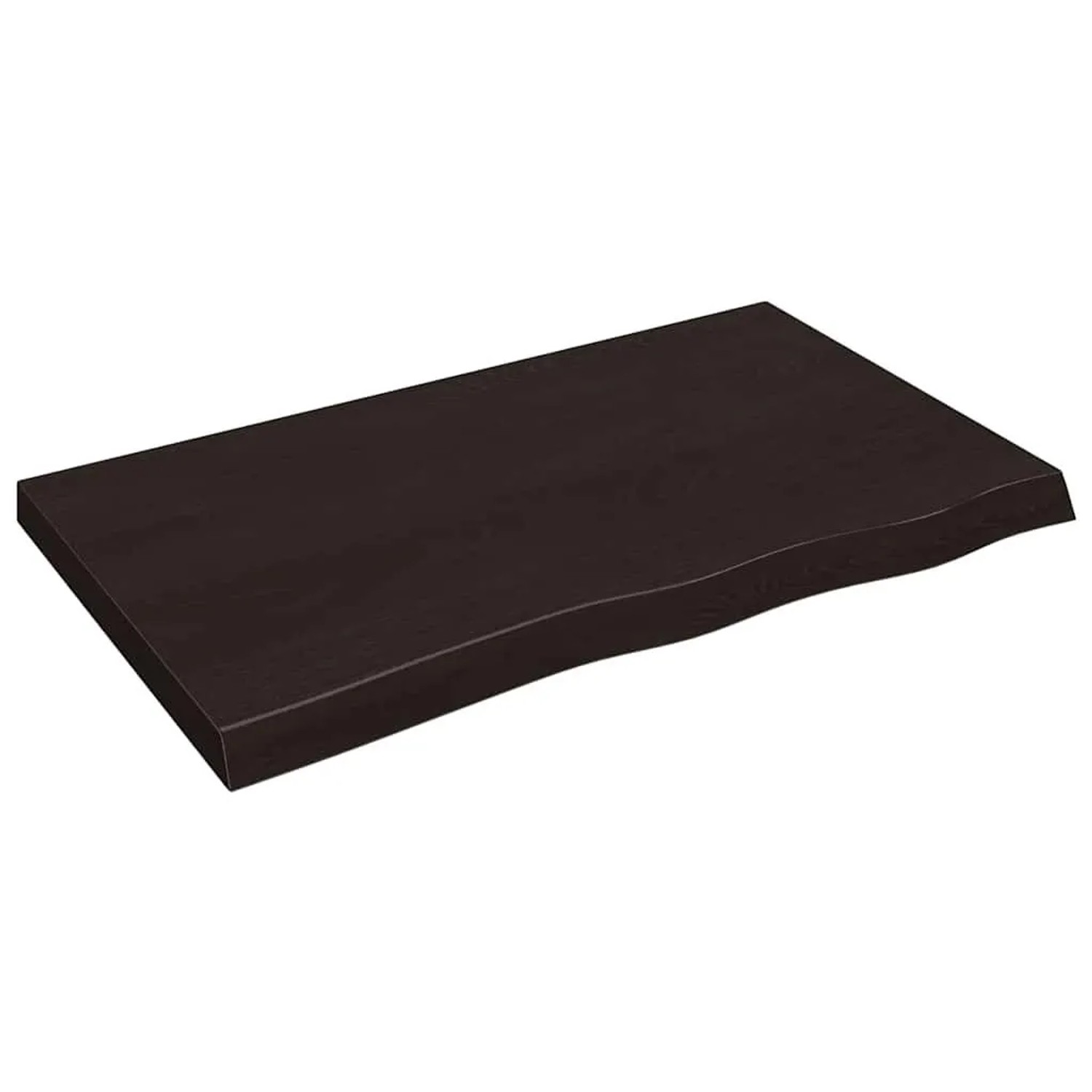 vidaXL Tischplatte Dunkelbraun 100x60x2-6cm Massivholz Eiche 3156433