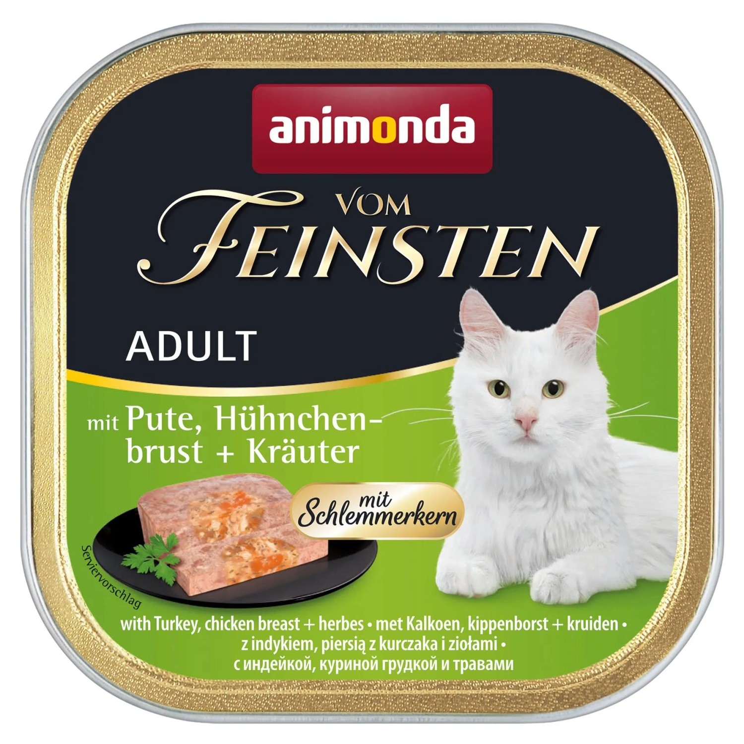 Vom Feinsten Katzen-Nassfutter Adult Pute und Hühnchenbrust und Kräuter 100 g