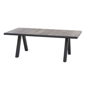 Rechteckiger Siena Garden Gartentisch Tirana in Grau mit Keramik-Tischplatte und Aluminiumgestell.