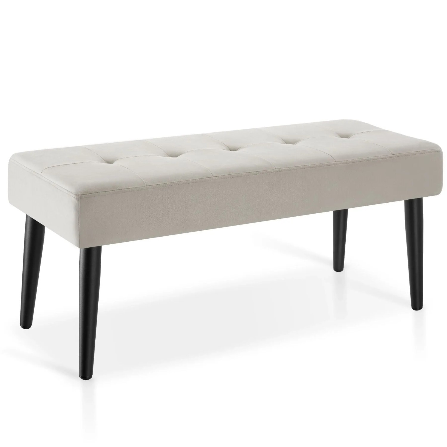 Tectake Sitzbank Glora Mit Samt Oder Bouclé Gepolstert  Elegantes Steppmuster  38 x 95 x 45 cm Samtoptik Taupe