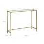 Vasagle Konsolentisch mit Hartglasplatte und goldenem Metallgestell, 100x35x80 cm.