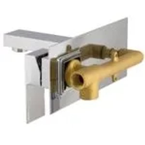 Eckige PaulGurkes Unterputz Waschtischarmatur, verchromt, für die Wandmontage.