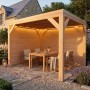 weka Gartenlaube Lumley Ecküberdachung aus Fichte mit Flachdach und zwei Holzwänden für die Terrasse.