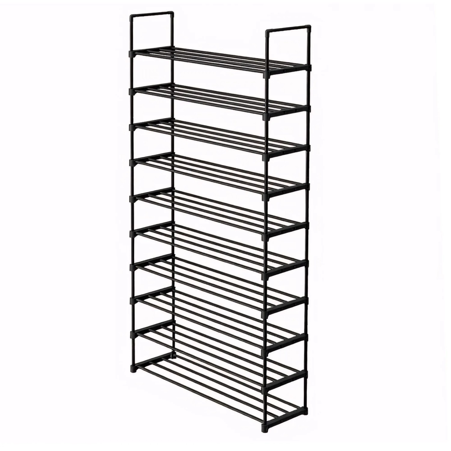 Songmics Schuhregal mit 10 Ebenen 194 cm x 92 cm x 30 cm Schwarz
