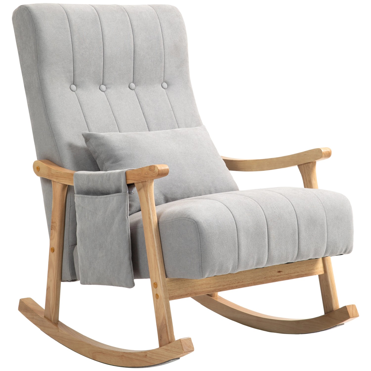 HOMCOM Schaukelstuhl mit Leinenoptik Polyester Grau 65L x 90B x 98H cm günstig online kaufen