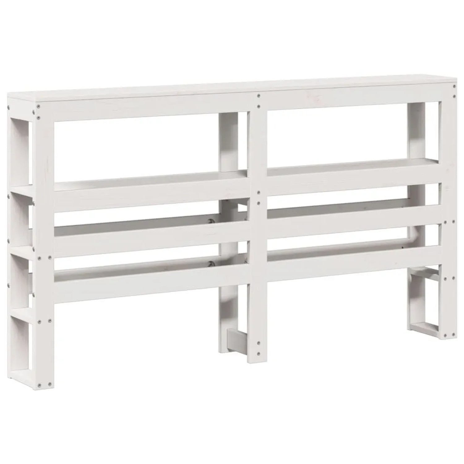 vidaXL Kopfteil mit Ablagen Weiß 150 cm Massivholz Kiefer 850882
