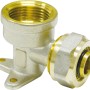 Messing Winkel-Schraubfitting 20 mm x Rp 1/2 für Pressfittings, zur Richtungsänderung von Rohren.