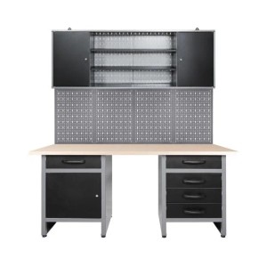 Ondis24 Werkstatt Set Harry 160 cm mit Werkbank, Werkzeugschrank und Lochwand.