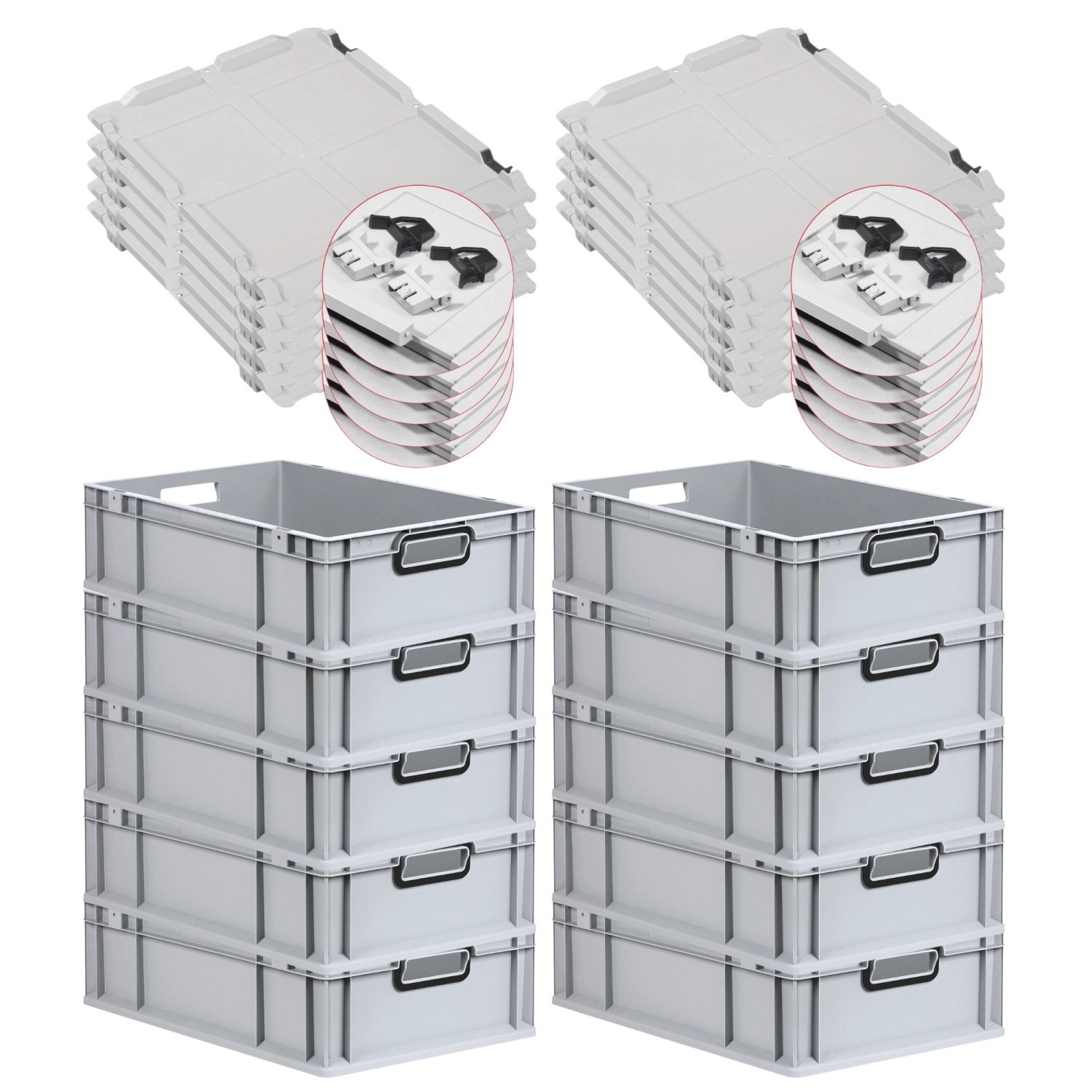 PROREGAL SuperSparSet 10x Eurobox Nextgen Color Mit Scharnierdeckel HxBxT 1 günstig online kaufen