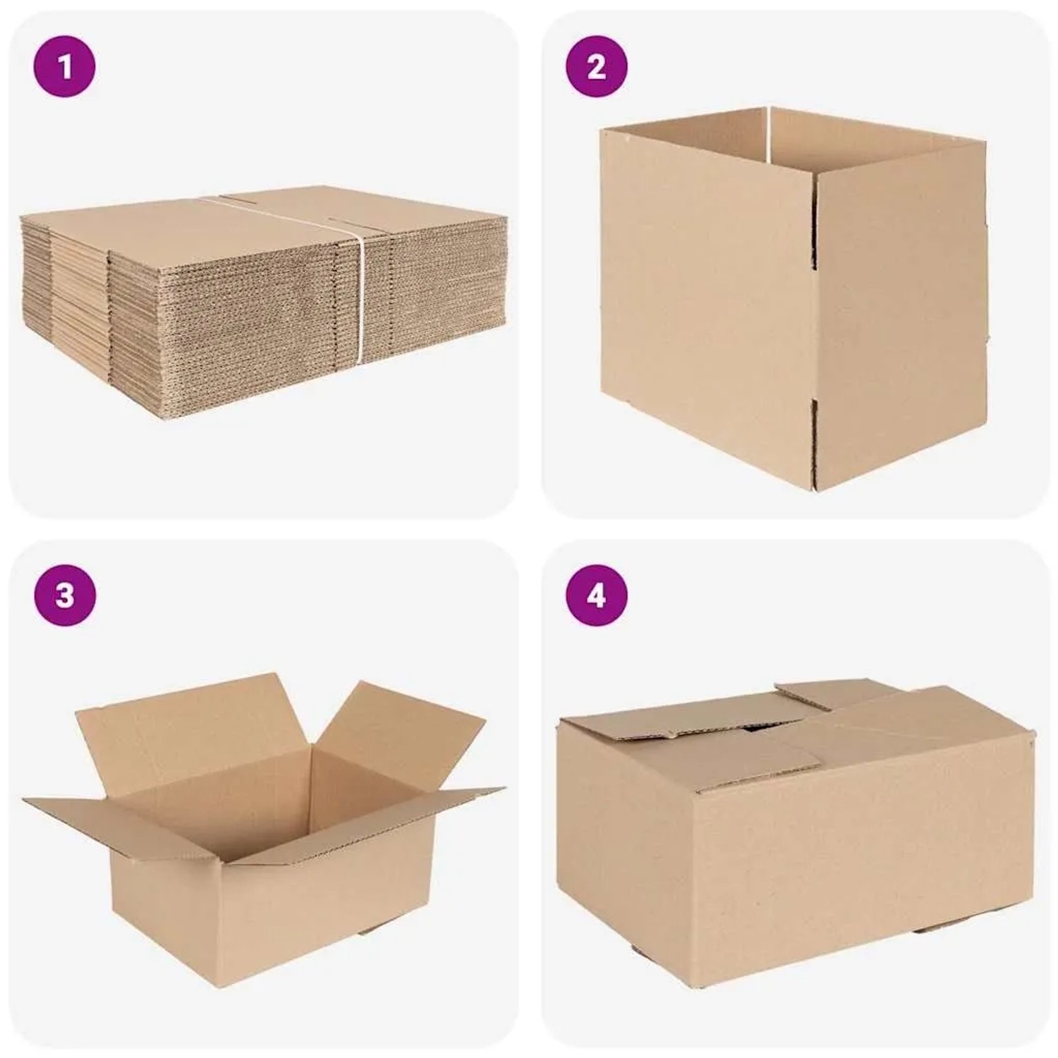vidaXL Faltbox mit Speicher 50 Stk Natur 30 x 21,5 x 14 cm Karton 4106567_6