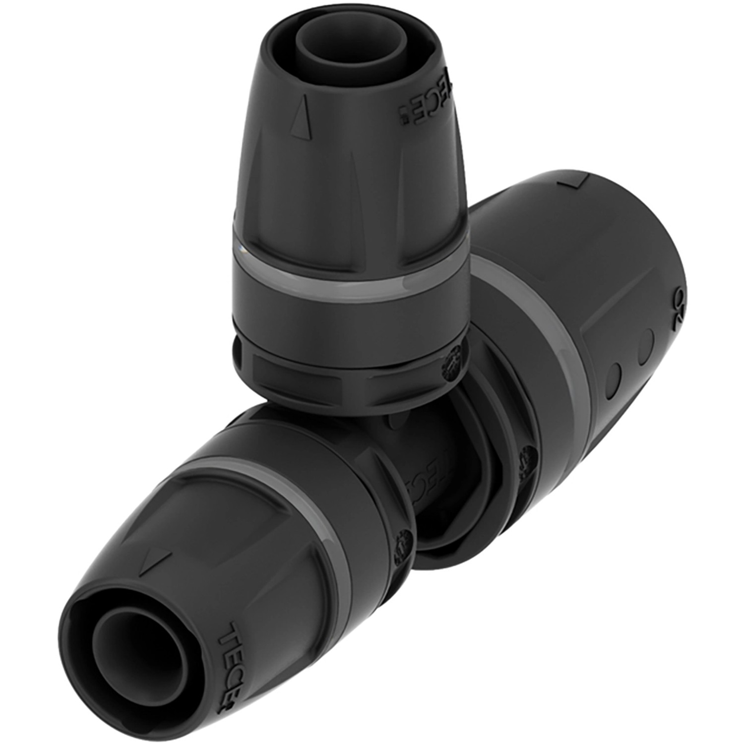 Tecelogo-Push T-Stück Reduziert Dim. 20 mm x 16 mm x 20 mm PPSU Dunkelgrau