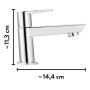 Glänzende baliv Kaltwasserarmatur KV-4010 in Chrom, modern, H: 11,3 cm, L: 14,4 cm für Waschbecken.