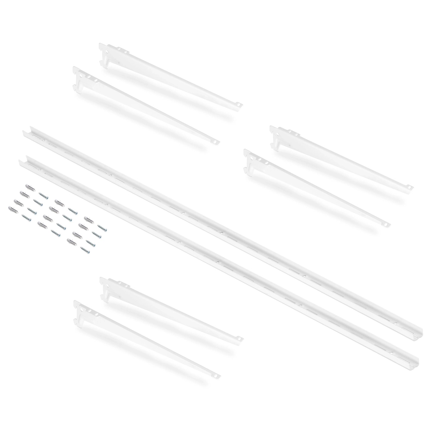 Emuca Set aus Set für 3 Regale mit Konsolen und Wandhalterungen Jagmet Länge 230 mm Stahl Weiß Lackiert