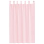 Hellrosa Voile Fenstervorhang mit Schlaufen, halbtransparent, aus Polyester.