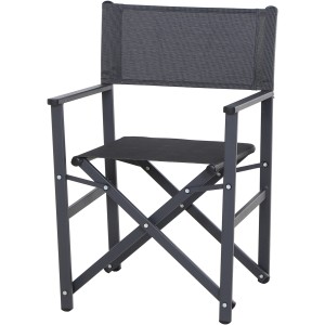 Klappbarer Regiestuhl Paulo von Siena Garden, anthrazitfarbenes Aluminiumgestell mit schwarzer Sitzfläche.