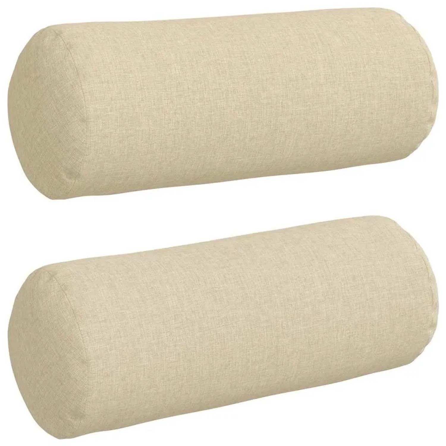 vidaXL Bolsterkissen 2 Stück Creme Ø 15 x 40 cm Stoff 42014275