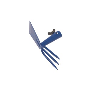 Blaue LUX Doppelhacke Classic mit Schraubsystem für Bodenbearbeitung.