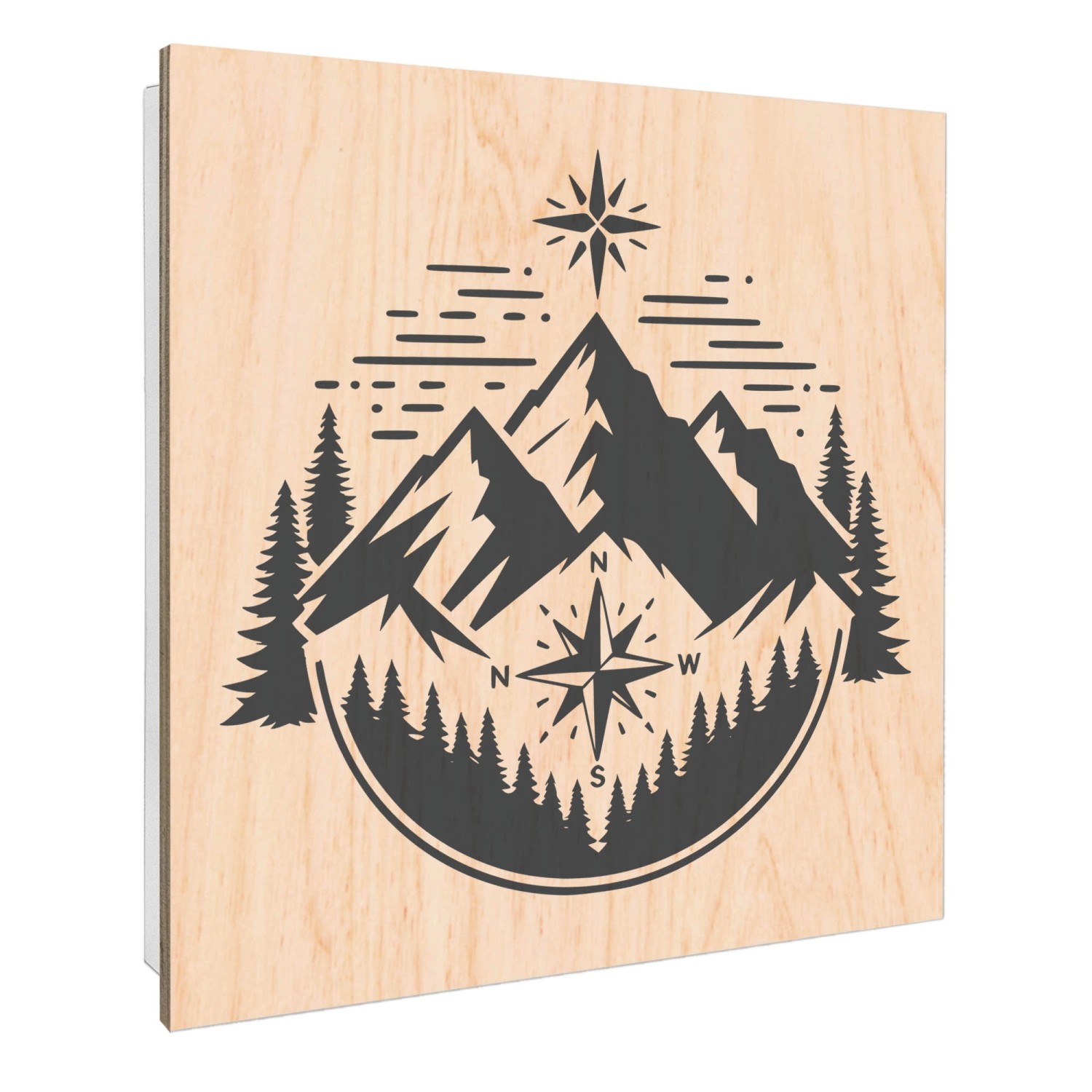 Banjado Schlüsselkasten mit Holzfront 30x30cm Weiß Scharnier Links 50 Haken günstig online kaufen