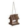 Relaxdays Vogelfutterhaus Holz Metall Natur Zum Aufhängen 17 cm x 15 cm x 12 cm 420 g