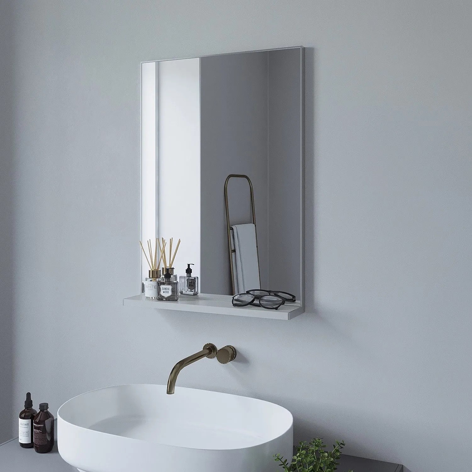 AQUABATOS Badezimmerspiegel mit Ablage Rechteckig 50 x 70 cm kaufen bei OBI