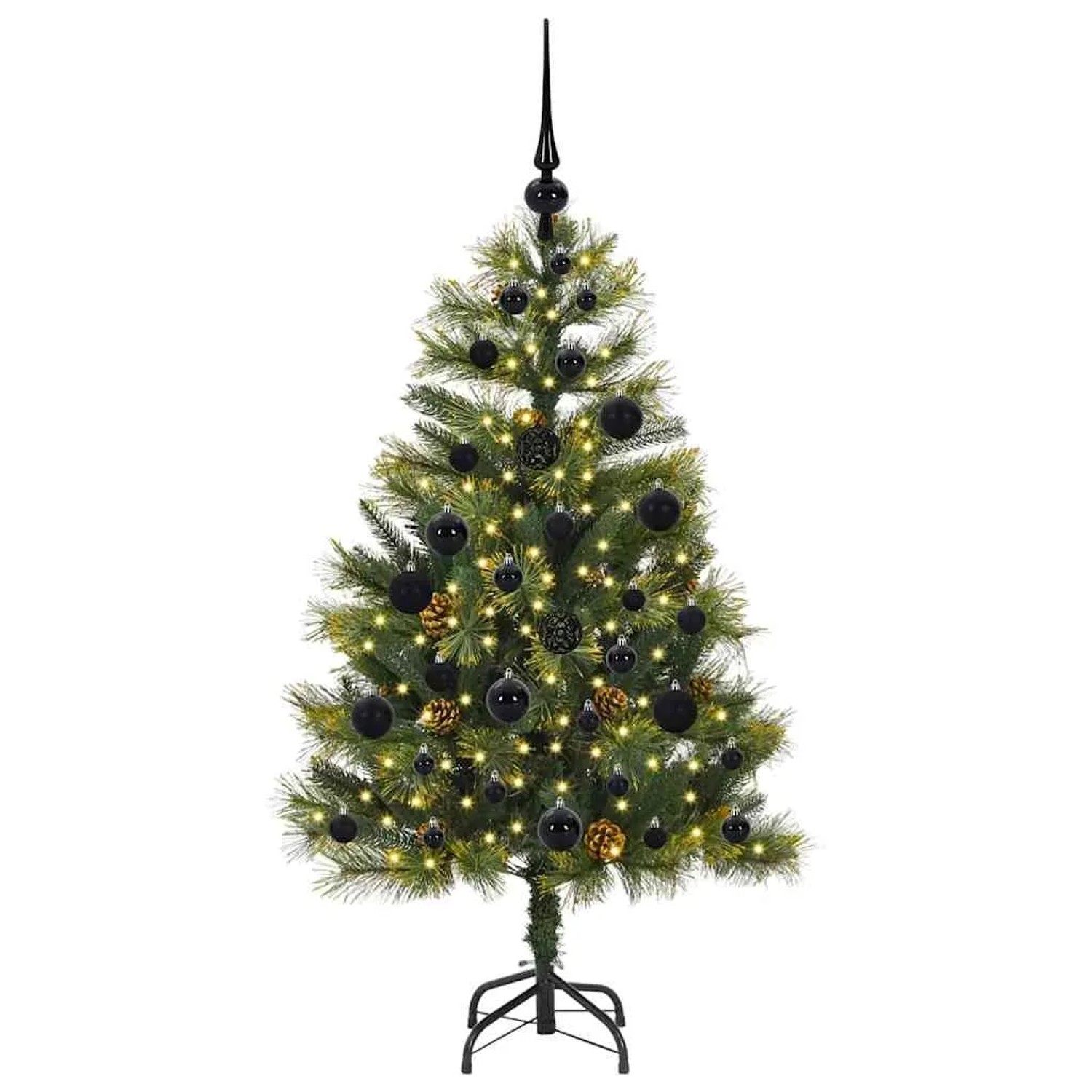 vidaXL Künstlicher Klapp-Weihnachtsbaum mit Tannenzapfen Grün 120 cm 3395072