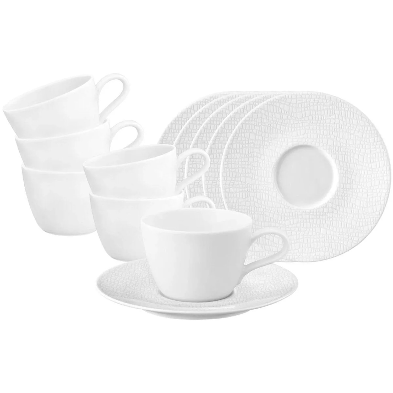Seltmann Weiden Life Fashion Kaffeetasse mit Untertasse 6er Set Luxury White