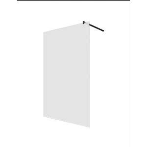 Glas Walk-In Duschabtrennung, 138x200cm, satiniert, mit schwarzem Stabilisator. Ideal für moderne Duschen.
