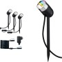 Paulmann Plug & Shine Pike Set: 3 RGBW LED Erdspieße, Trafo und Kabel für die Gartenbeleuchtung.