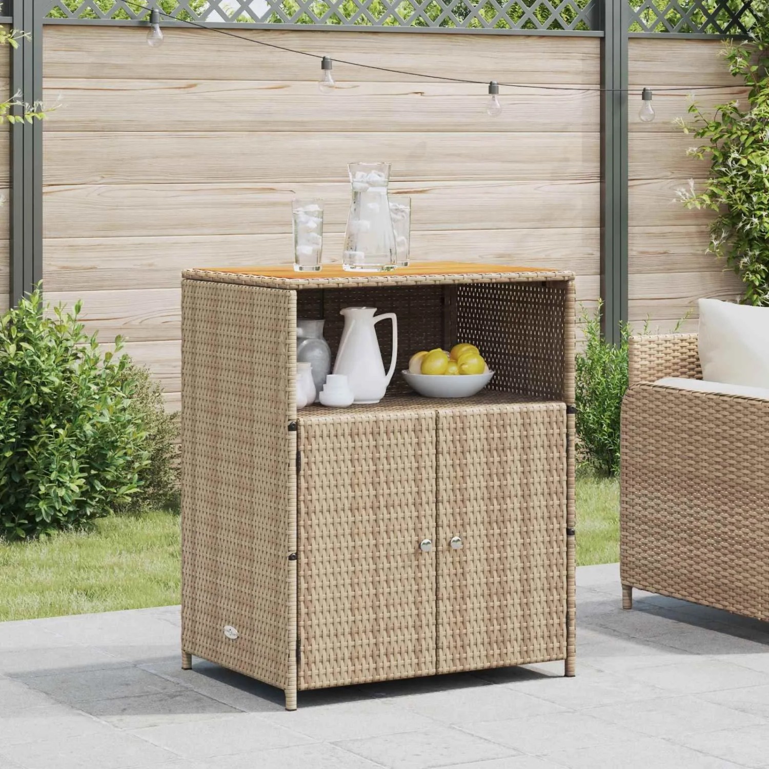 vidaXL Schrank mit Tür Beige 70 x 50 x 87 cm Polyester und Roly Ratten 42026914_2