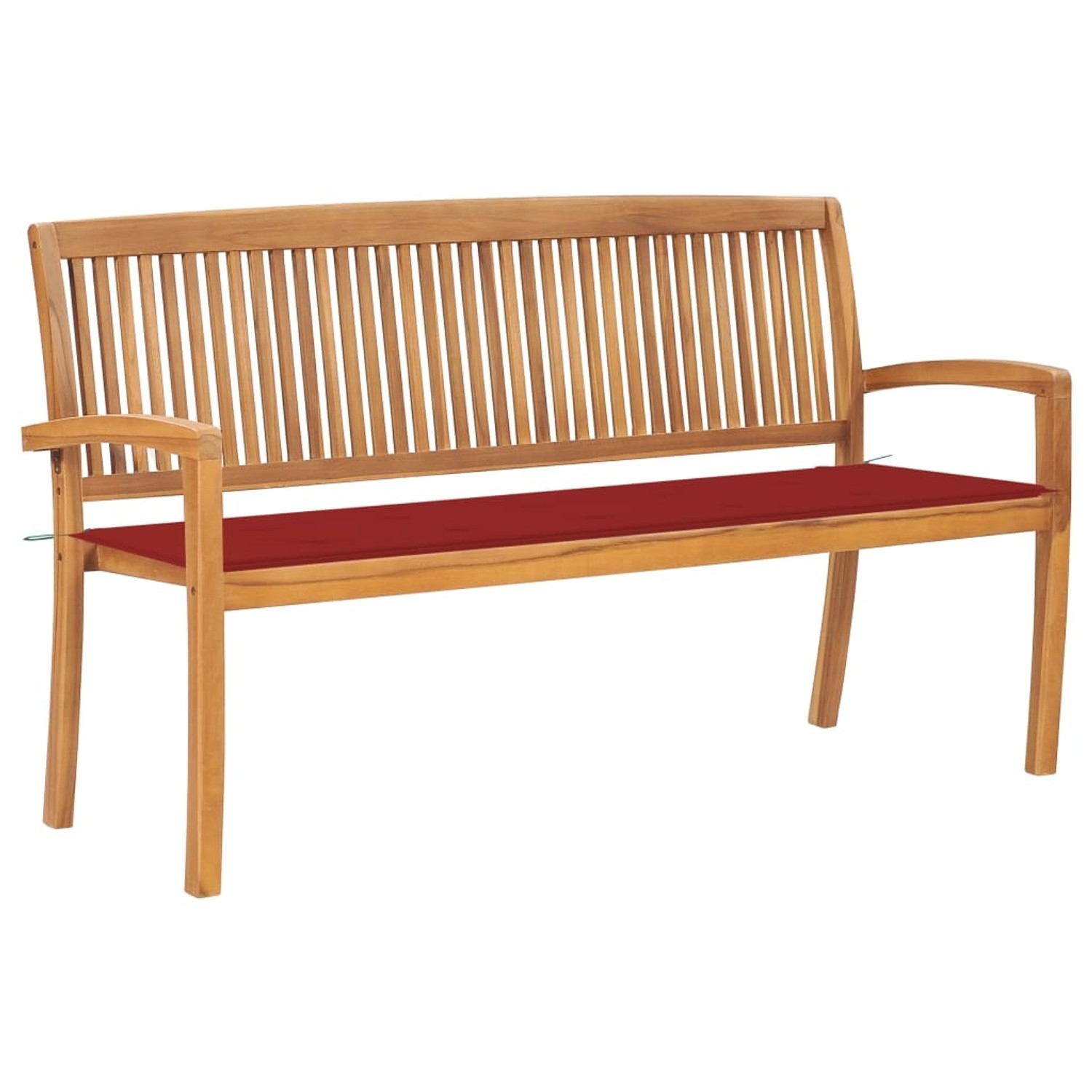 vidaXL Stapelbare Gartenbank mit Auflage 159 cm Massivholz Teak 3063312