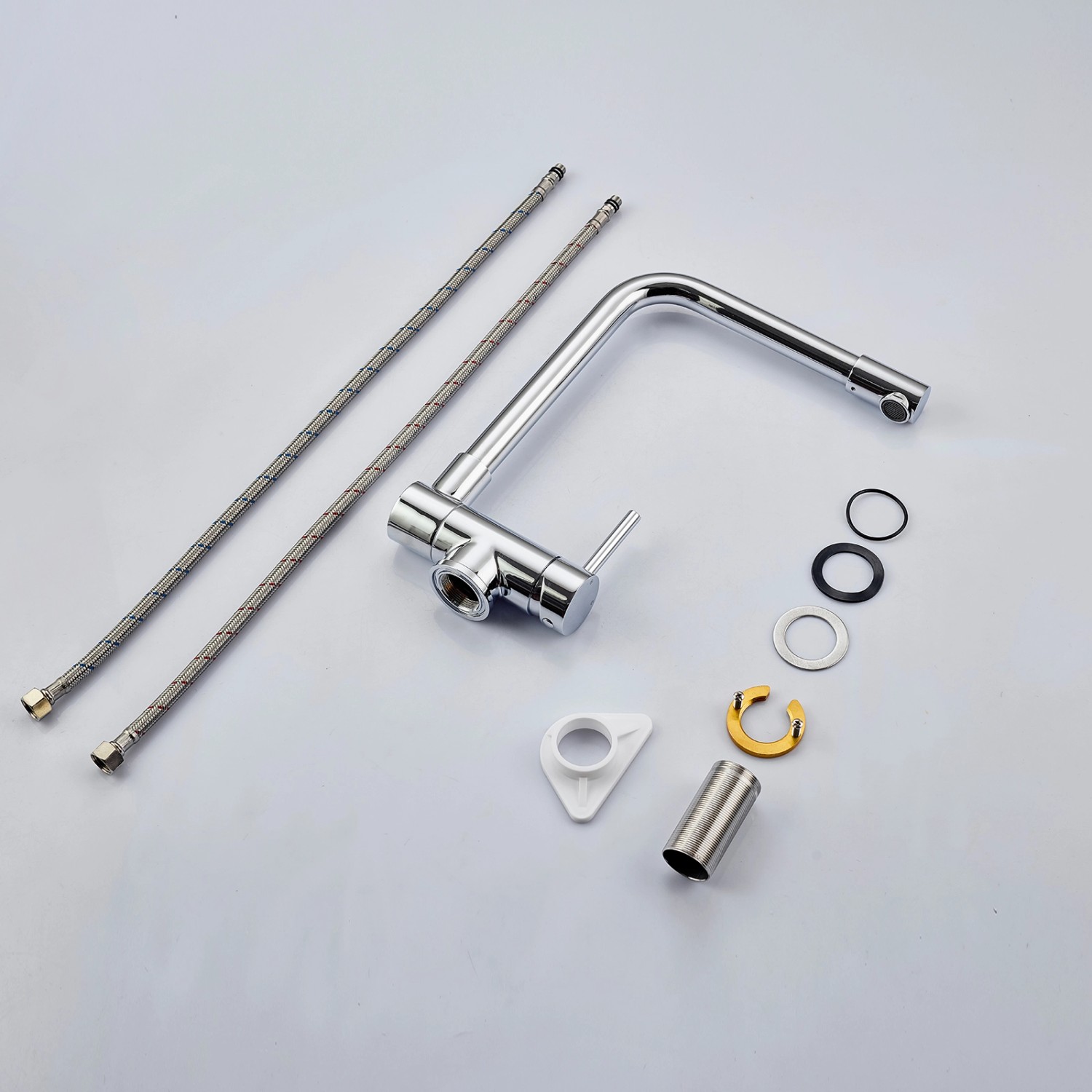 AICA Wasserhahn Faltbare 360° Drehbare Chrom Küchenarmatur 304 Edelstahl Hochdruckfest Mischbatterie Spültischarmatur_9