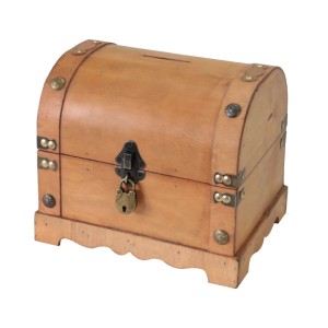 HMF 6414-51 Spardose Holzkiste Schloss 23 x 18 x 20 cm Groß Namibia