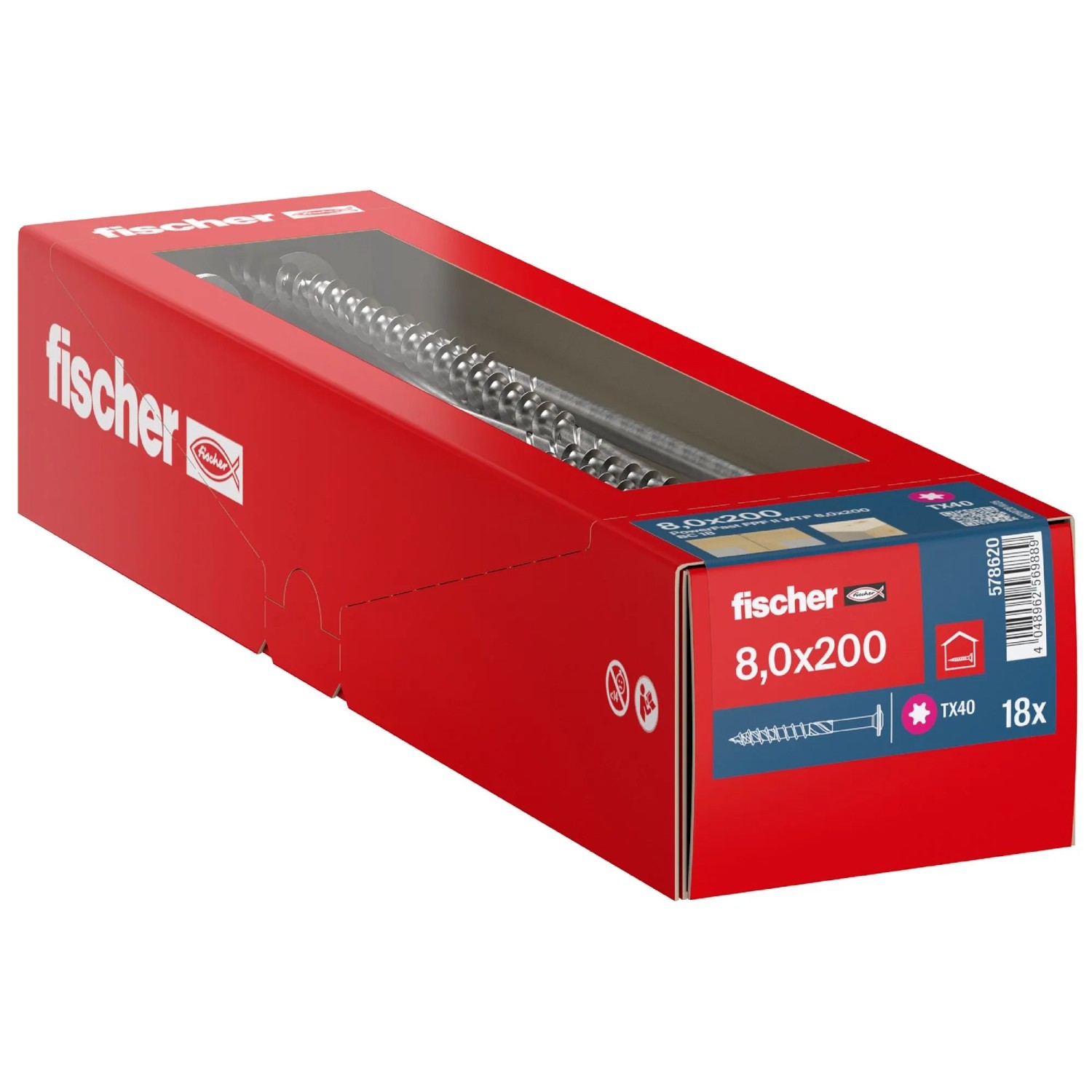Fischer Holzbauschraube PowerFast II Tellerkopf Ø 8 x 200 mm 18 Stk