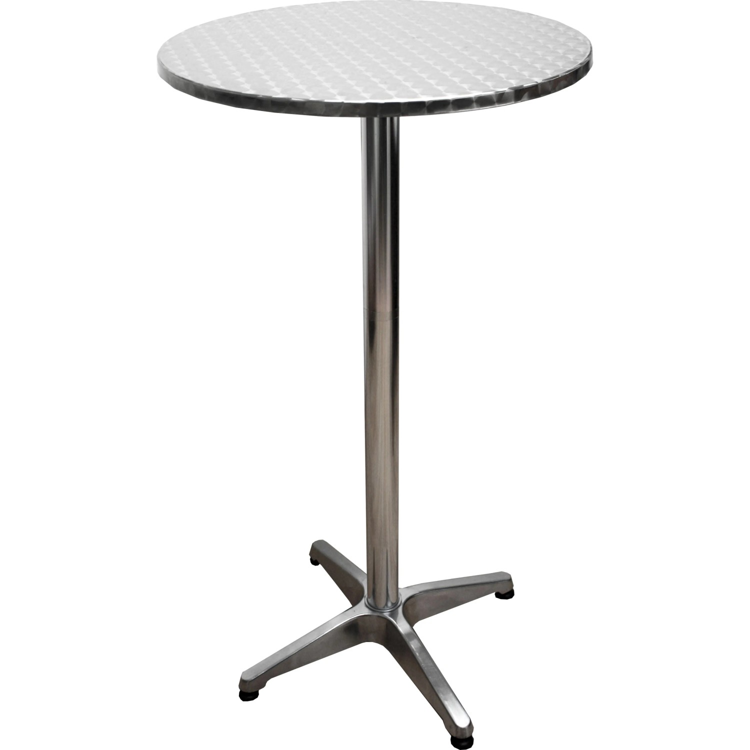 DELUKE Stehtisch IVAR Rund Alu-Gestell Silber 110x60x60cm Bistrotisch Stehtisch Bartisch