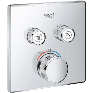 Grohe Grohtherm SmartControl Thermostat, eckig, Chrom mit 2 Ventilen.