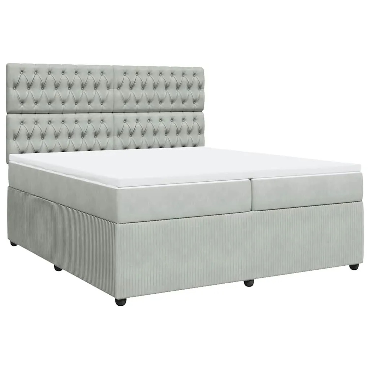 vidaXL Boxspringbett mit Matratze Hellgrau 200x200 cm Samt 3294736 günstig online kaufen