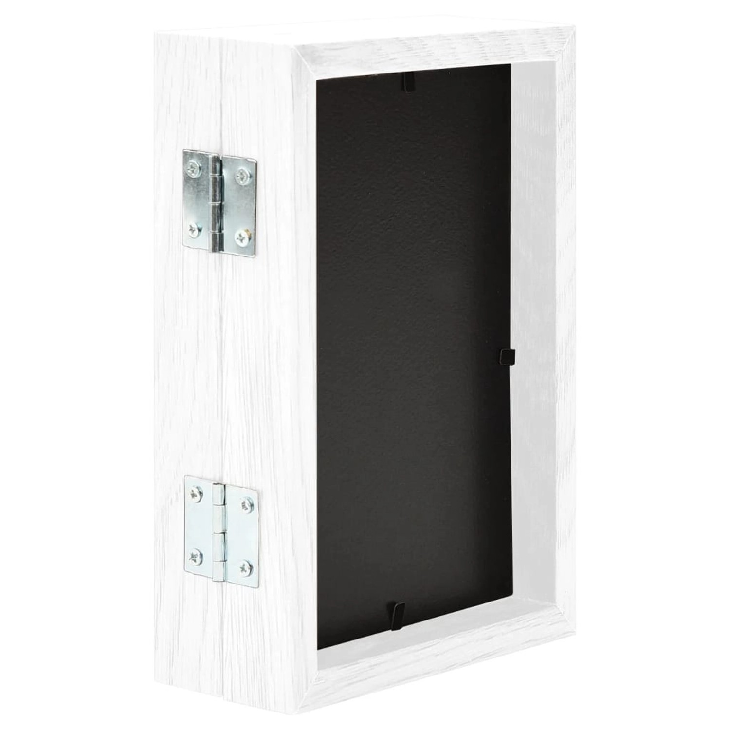 Weißer vidaXL Zweifach-Bilderrahmen (13x18 cm) als Collage, geöffnet mit Scharnieren.