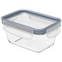 Rotho Kühlschrankdose Clic & Lock Glas, 0,5 l, horizontblau, Vorratsdose mit Deckel.