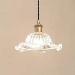 Transparente Lindby Pendelleuchte Ludowika im Retro Vintage Design mit E27 Fassung für Wohnzimmer.