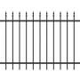 Schwarzes Metall Zaunfeld Chaussee, 100x200 cm, mit Zierspitzen für den Garten.