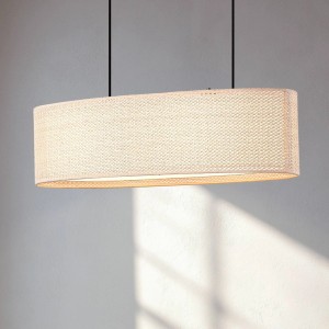 Lindby Pendelleuchte Soula 10042085 Landhaus Vintage Rustikal in Creme 2-flammig E27 Wohnzimmerleuchte