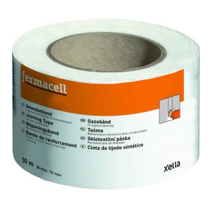 Fermacell Gewebeband, 70mm breit, 50m Rolle, zur Verstärkung von Gipsfaserplatten.