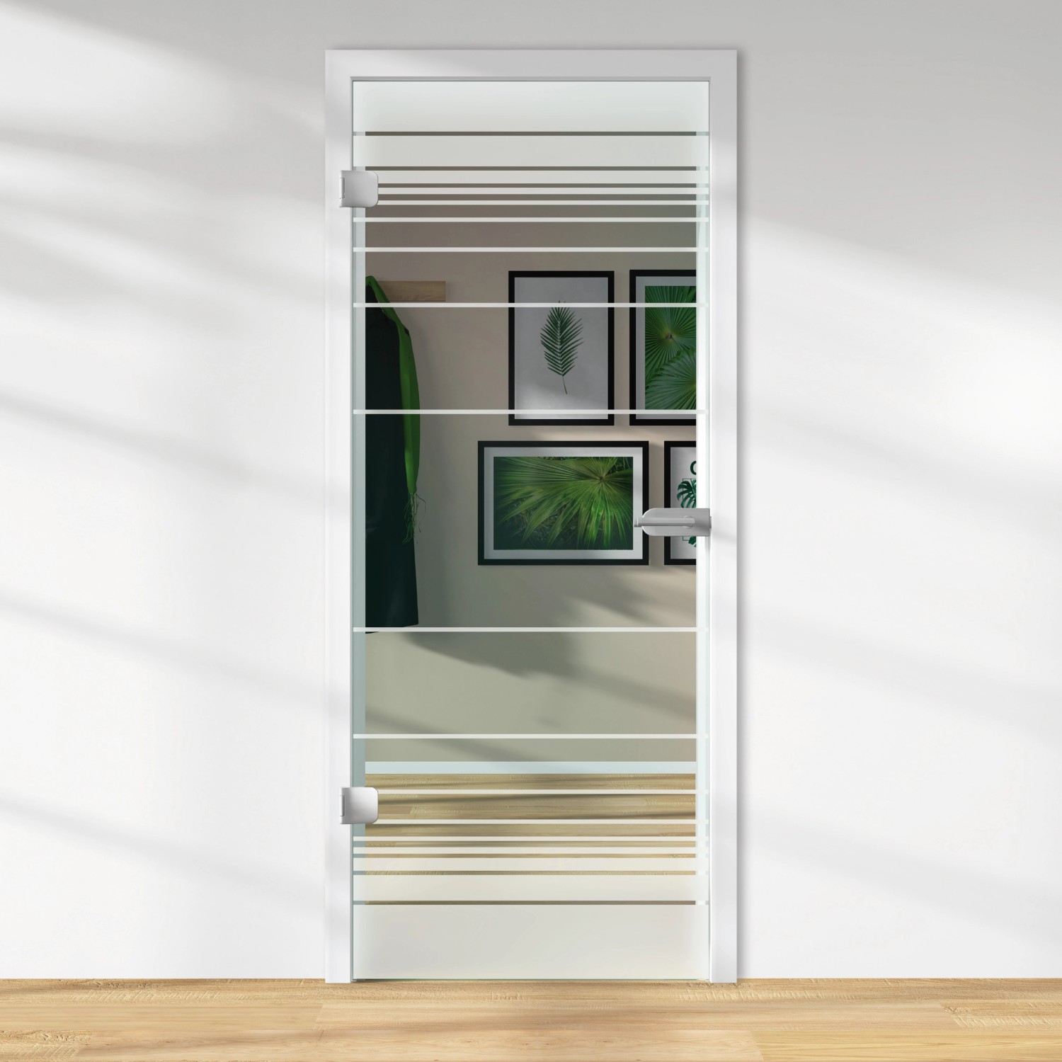 Glasdrehtür ESG Floatglas Dekor Siebdruck 36/06 DIN Links 2097 x 834 x 8 mm günstig online kaufen