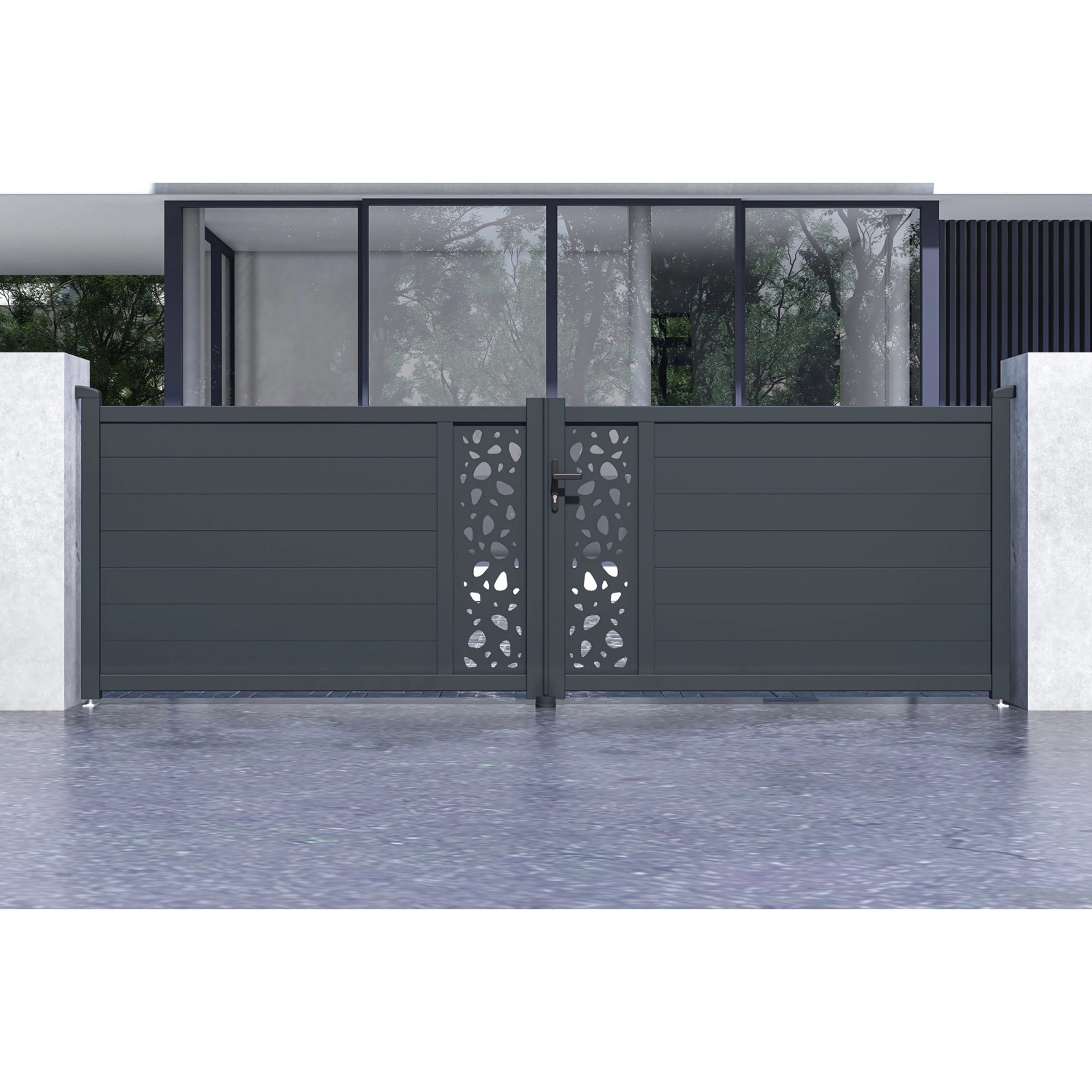 Casanoov Schwenktor Sunny 400x120cm Aluminium & Tanker B250 Motorisierung_3